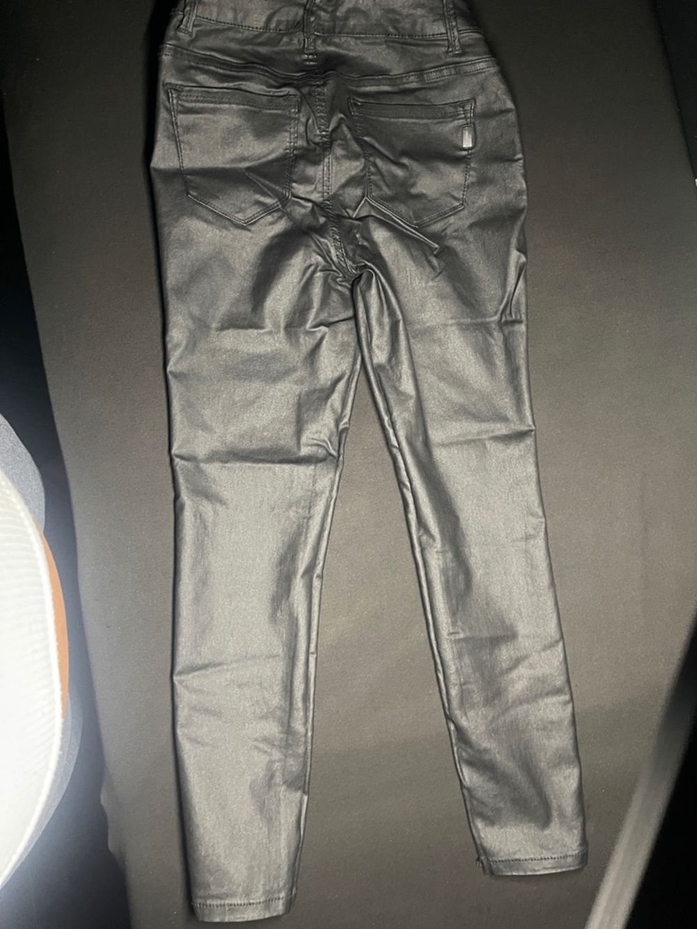 1822 Denim Black Coated Ankle Pants